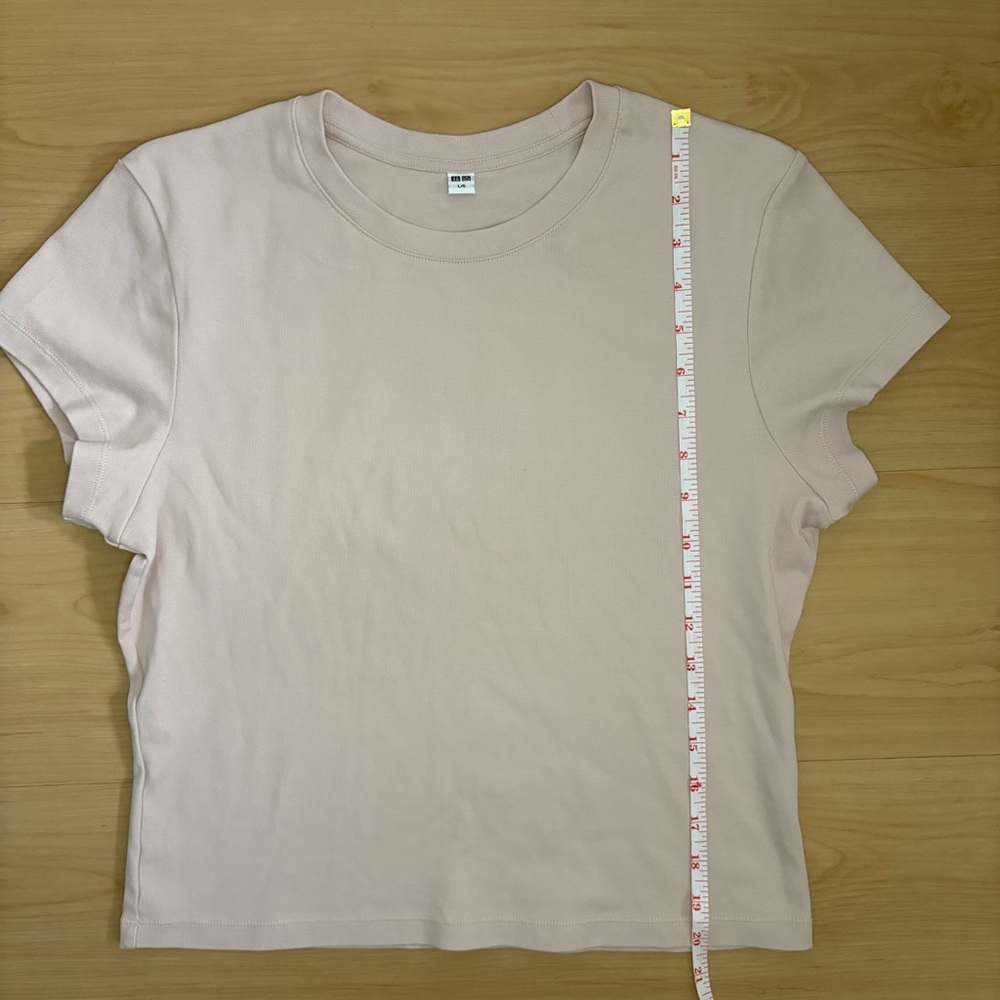 Uniqlo Pink Mini T-Shirt Short Sleeve Size Women's Large Cotton - Picture 7 of 8